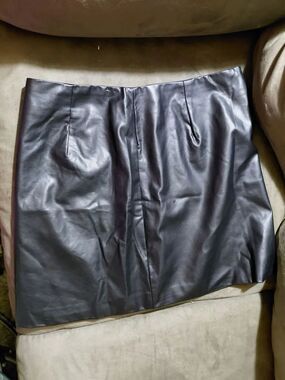 Cotton On Black Faux Leather Mini Skirt